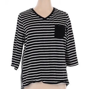 Active USA Black and White Boxy Long Sleeve Tee